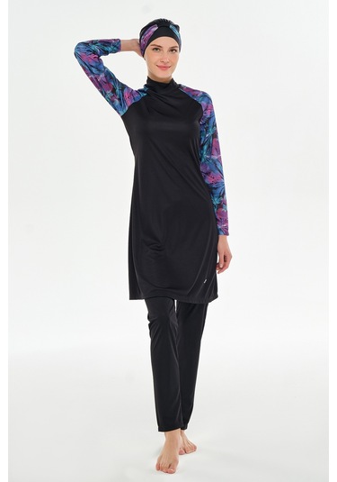 Reglan Kol Likralı Tam Kapalı Tesettür Mayo 3119 Siyah Siyah01 Siyah