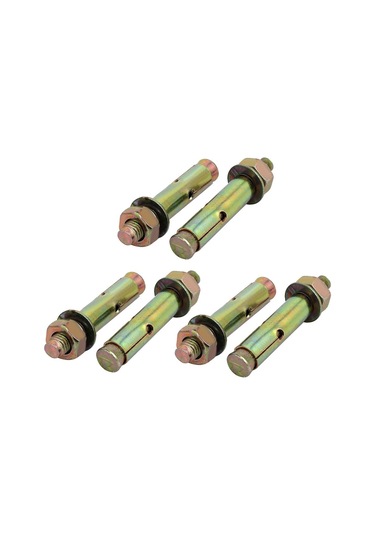 Iıvverr M10x70mm Çinko Kaplama Kol Ankraj Genişleme Cıvatası Bronz Tonu 6pcs M10x70mm Çinko Plakalı Ankraj Genişliği Perno Bronce Tono 6pcs