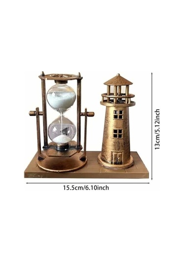 Dekoratif Kum Saati Deniz Feneri Retro Masa Hediyeli Eşya