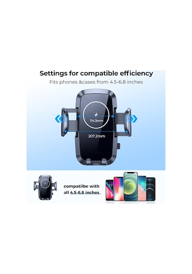Hp-a04 15w Kablosuz Şarj Araba Telefon Tutucu Ayarlanabilir Cam V