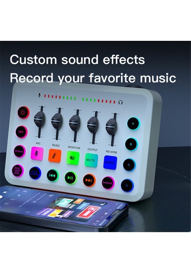 Lemestar "profesyonel Rgb Mikser: Xlr Mikrofon, 48v Phantom, Ses Efektleri İle Podcast/canlı Yayın/oyun Ses Karıştırıcı"