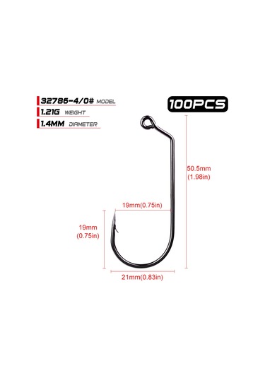 Yuntech01 100 Adet Yüksek Karbon Çelik Ters Tırnaklı Olta İğnesi 1/0 -5/0 Seçenekli