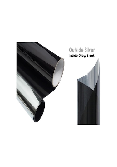 Isı Yalıtımlı Aynalı Siyah Cam Filmi 100 Cm X 6 Metre