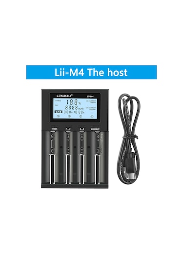 Lıtokala Lıı-m4 4 Yuvalı Pil Şarj Cihazı Lcd Ekranlı 18650 26650 14500 Aa Aaa Lityum Nimh Pil Akıllı Şarj Edilebilir Pil Şarj Cihazı