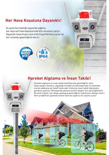 Ids -14mp - Gece Görüşlü - Elektrikli 4g Sım Kartlı Güvenlik Kamerası