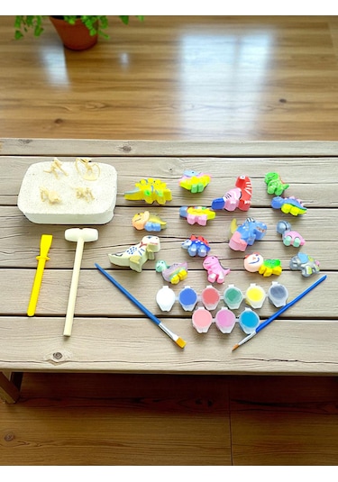 Dinazor Fosil Kazı Seti Ve Dinazor Boyama Seti Bir Arada ...