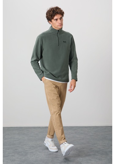 Tommy Life River Çağla Dik Yaka Erkek Polar Sweatshirt - 88310 Çağla