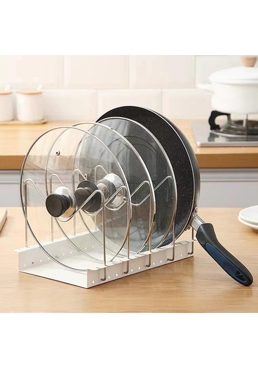 Suntek Pot Tava Kapağı Tutucu Raf Daireler Ev Kiler Için Kesme