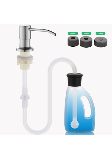 Gümüş Tezgah Ev Paslanmaz Çelik Su Pompası Deterjan Sabunluk Losyon Dispenseri Mutfak Lavabo Monte Bulaşık Deterjanı