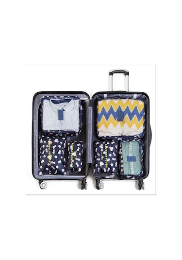Lacivert&pembe 6/1 Adet Seyahat Saklama Çantası Seti Giysi Düzenli Organizatör Dola Bavul Kılıfı Seyahat Organizatör Hurç 57000663 Lacivert&pembe