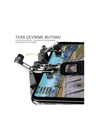 Polham 4000mah Şarjlı Telefon Soğutucu Ve Oyun Kolu, 6 Parmak Mobil Oyun Konsolu, Tüm Telefonlara Uyumlu