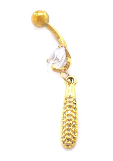 Ferizz Altın Kaplama Zirkon Taşlı Piercing Prc-123