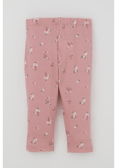 Breeze Kız Çocuk Kapri Taytlı Takım Çiçek Desenli 1.5-5 Yaş , Gülkurusu