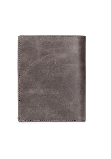 Hangfox Erkek Deri Cüzdan, 15 Kartlık, 2 Para Çantası, Kimlik Penceresi, Anti-kaçırma, Gri Renk, Kalın Ve Sağlam Tasarım Gri