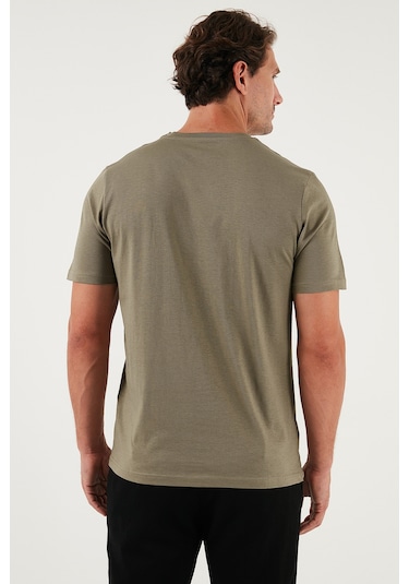 Buratti Pamuklu Regular Fit Bisiklet Yaka Erkek T Shirt 59020204 Vizon Yeşili