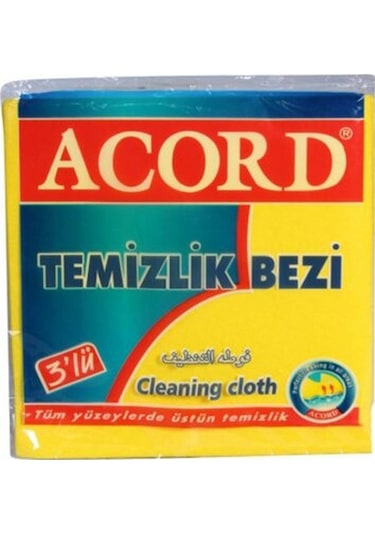 Acord Temizlik Bezi Sarı 3'lü