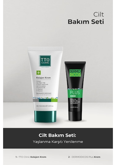 Tto Yaşlanma Karşıtı Set Tto Clinic Kolajen Krem, Dermodicos Plus
