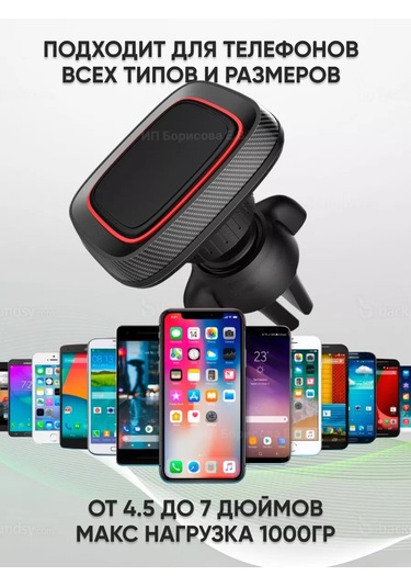 Technoroom Araç Izgarası İçin Manyetik Telefon Tutucu 185287709 Siyah