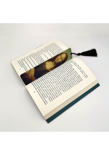 Mona Lisa Leonardo Da Vinci Baskılı Püsküllü Kitap Ayracı Hediyelik Bookmark,ayraç-106
