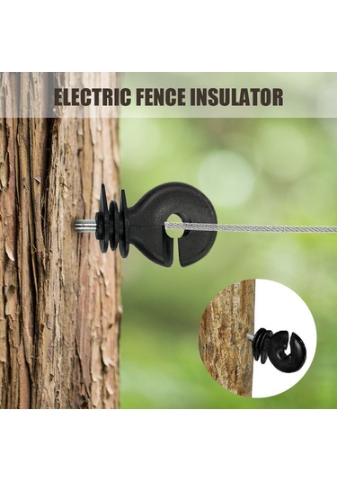 Xindoker 20 Adet Çiftlik Elektrikli Çit İzolatörü, Otomatik Vidalama Tipi Hayvan Barajı İzolasyon Çivi