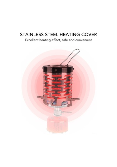 Yunboo Stokvel Isıtıcı Kapağı Çelikten Yapılmış Taşınabilir Çift Katmanlı Fırın Uyumlu Tent Isıtma Aleti Gümüş