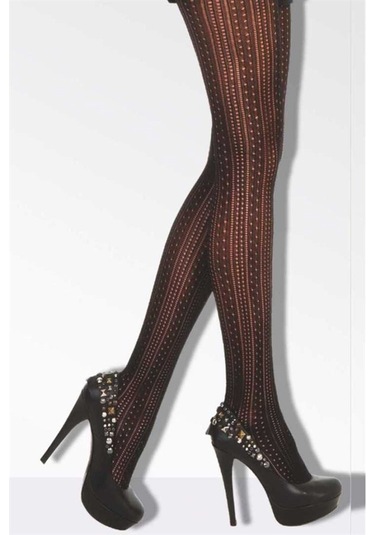 Daymod Kadın Marry Micro File Desenli Külotlu Çorap Siyah