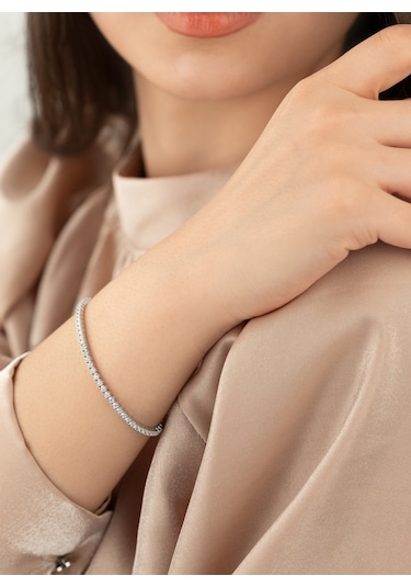 925 Ayar Gümüş Zirkon Taşlı Suyolu Bileklik