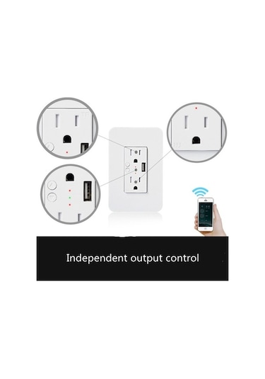 Pazly Akıllı Duvar Prizi 120v Wifi Uzaktan Kumanda, Sesle Kontrol, Usb Soket, Amerikan Modeli