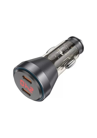 Hoco Nz12c Graceful Pd60w 2 Type-c Girişli Araç Çakmaklı Hızlı Şarj Aleti