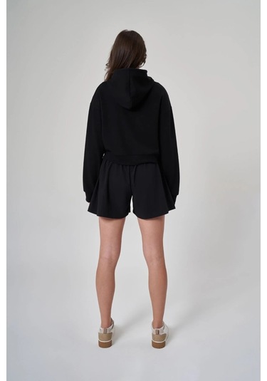 Exuma Kadın Fermuarlı Siyah Sweatshirt 1529109-siyah Siyah