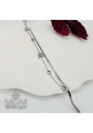 Mepa Rodyum Çelik Bileklikler 16+5 Cm Uzatma Payı - Kbl0149 Najmaddin Altın