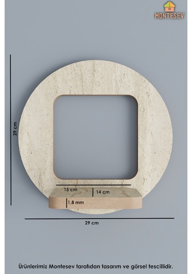 Ahşap Dekoratif Duvar Rafı 3 Lü Set Mts-196 Mermer Desenli