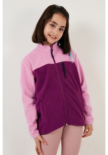 Lela Yumuşak Dokulu Fermuarlı Renk Bloklu Dik Yaka Cepli Hırka Unisex Çocuk Polar 5905001 Şeker Pembe-Mor Lela Yumuşak Dokulu Fermuarlı Renk Bloklu Dik Yaka Cepli Hırka Unisex Çocuk Polar 5905001 Şeker Pembe-Mor