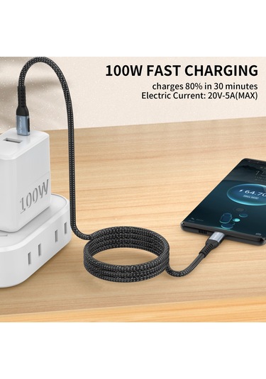 Ahastyle XC01 Tip-c Tip-c 1 M Usb-c Pd Hızlı Şarj Kablosu 100 W