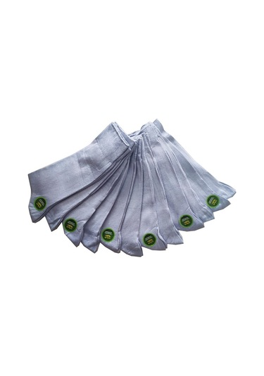 Erkek 12'Li Ince Yazlık Bambu Klasik Çorap Gri