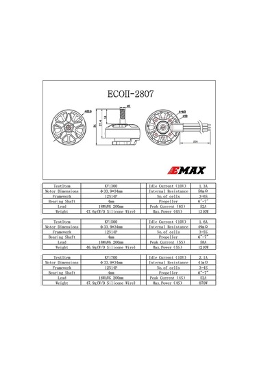 Emax Eco Iı 2807 1300kv Fırçasız Motor Çelik Mil Model Uçak Rc Multicopter Quadcopter Drone Fpv