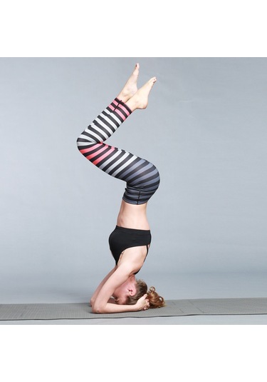 Kadın Baskılı Ve S Şerit Hk51 Paıyıge Yoga Pantolonu Kırmızı - Gri