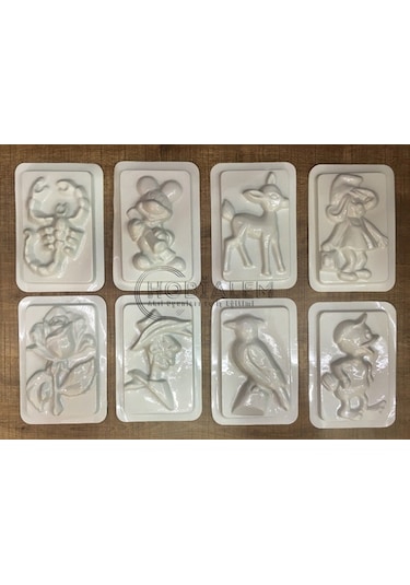 64 Adet. Alçı Kalıbı. 8 Farklı Model. Iş Eğitimi. Etkinlik Seti