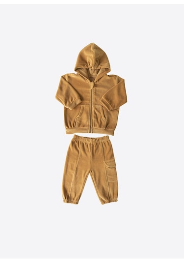 Organik Letonya Kadife 2'li Takım Hardal HARDAL