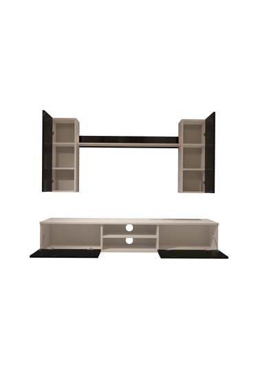 Decoraktiv Eko 7 Mdf Dvd Tv Ünitesi Tv Sehpası Beyaz - Siyah