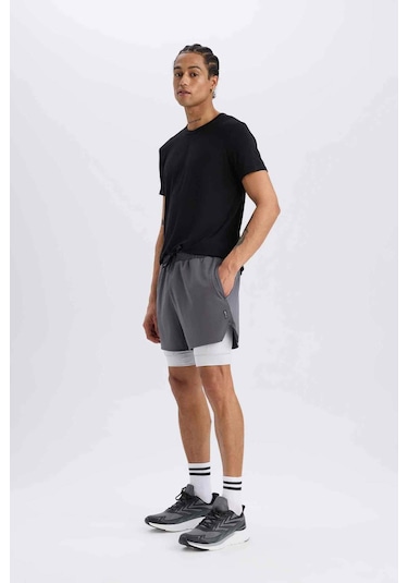 DeFactoFit Slim Fit Dar Kesim Sporcu Taytlı Şort E2760AX25SMAR58