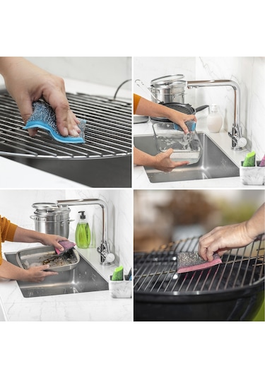 Vileda Power Inox Colors Çelik Bulaşık Sünger 5 x 3'lü