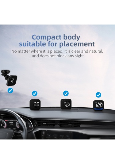 Teltree G4 Siyah Araç Gps Yukarıdaki Görüntüleyici - Hız/ilerleme Yönü/gps Uydu Sayısı Gösterimi, Hız Ve Yorgunluk Alarmı, Km/mil Dönüştürücü