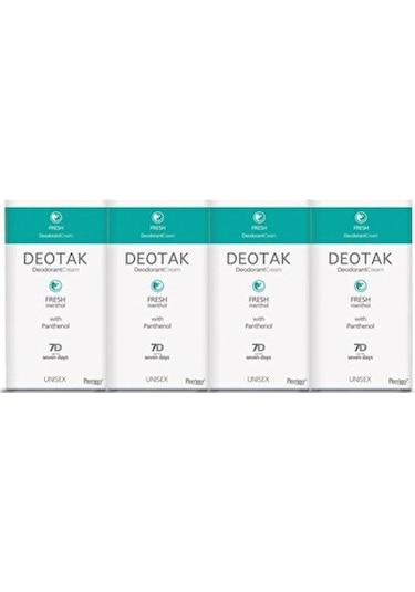 Deotak Fresh Unisex Krem Deodorant 4 x 35 ML
