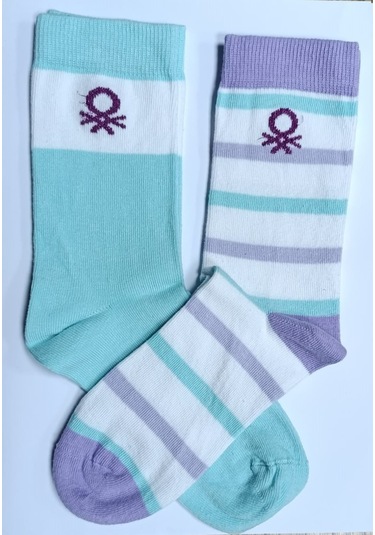 Unıted Colors Of Benetton Erkek Çocuk 2'li Soket Çorap Bnt-g24085 Turkuaz