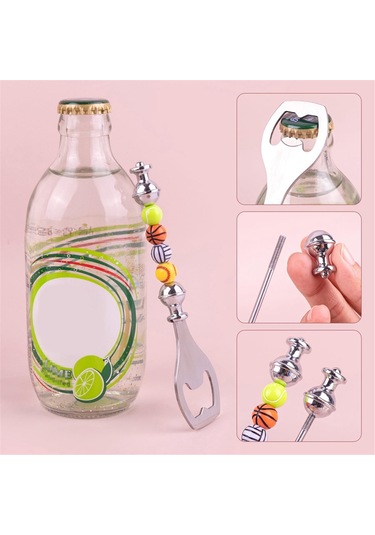 Gatherco 4'lü Paket Kendin Yap Boncuklu Bira Açacağı Metal Şişe Açacağı Dekoratif Boncuklu Şişe Açacağı Barmenler İçin Mutfak Aleti Diğer