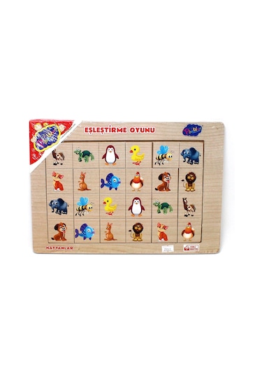 Playwood Ahşap Eğitici 4 Çeşit Eşleştirme Hayvanlar/Oyuncaklar/Ta