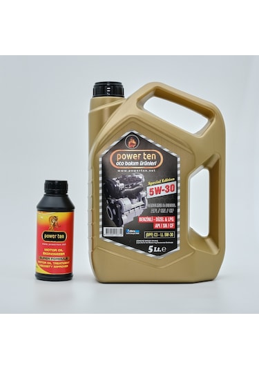 POWERTEN 5w30 Partiküllü Motor Yağı 5 LİTRE + Motor Yağ Katkısı