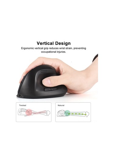 Dancemonkey Dikey Tasarım, 10m Kablosuz, Ergonomik Optik Fare Usb-c Şarjlı Konfor Ve Hassasiyet Optik