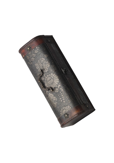 Lüks İşlemeli Vintage Eskitme Tasarımlı 3lü Sandık Çok Amaçlı Takı Aksesuar Kutusu Dekoratif Obje B